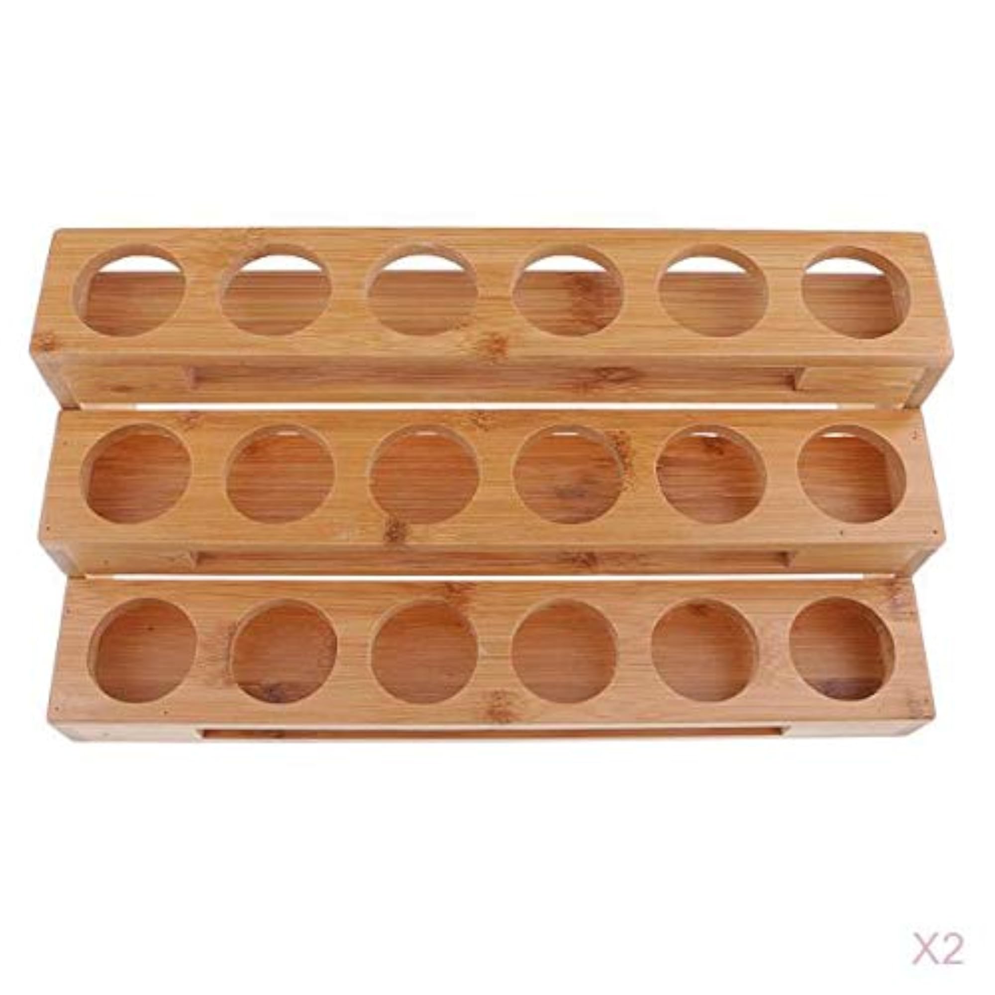 Wooden Essential Oil Bottle Step Stand Display Rack