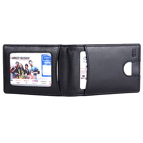 Image of Brooklyn Bridge Genuine Leather Money Clip Wallet for Men VT Black - Premium Slim RFID Protected Wallet with Cash Clip & Multiple Card Slots, Stylish Front Pocket Design, Gift for Men