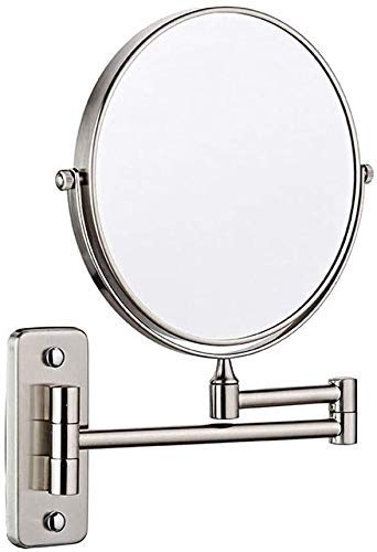 Miroir de Maquillage Pivotant JCAKES de 8 Pouces en Acier Inoxydable pour Salle de Bain Chic