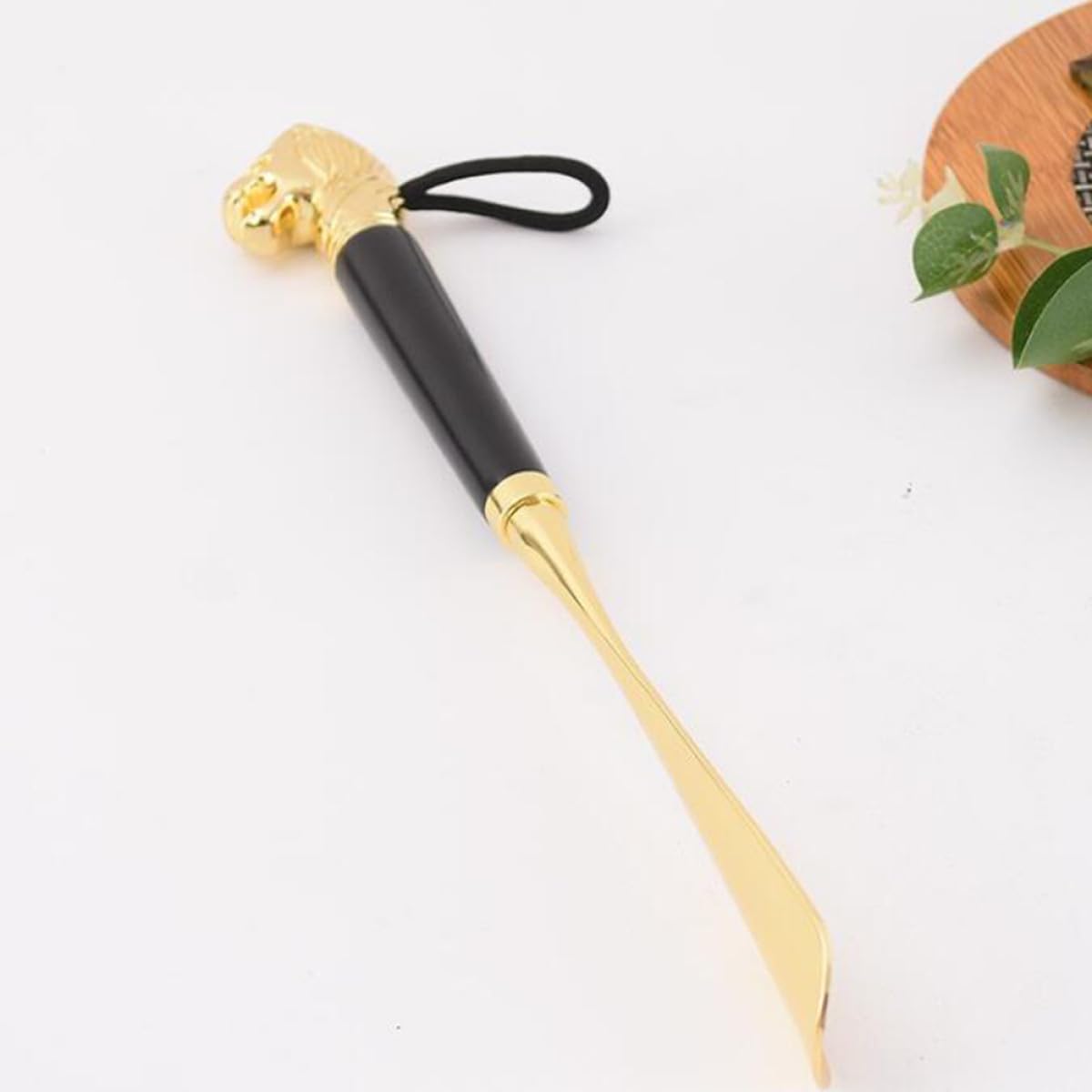 Artibetter Calzascarpe lungo 32cm Testa di Leone in Metallo Nero