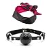 Open Breathable Mouth Ball and Satin Blindfold Eye Mask