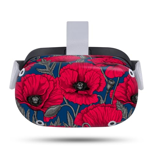 Skin Meta Quest 2 anti-rayure, autocollant vinyle repositionnable pavot