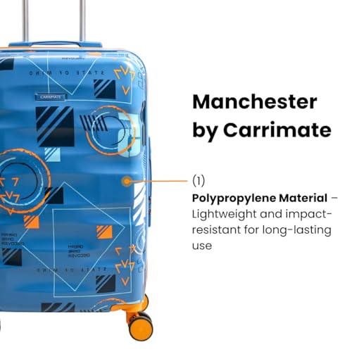 Image of Trolley Bag Set of 2 Blue 55cm & 65cm | Polycarbonate Suitcase for Travel | Hard Luggage with 360 Spinner Wheels | TSA Lock, Antitheft Zipper & Dual Cover Interior Manchester