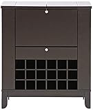 Baxton Studio Modesto Brown Modern Dry Bar and Wine Cabinet, Medium, Dark brown