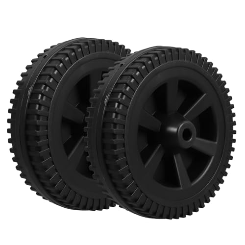 SHINEOFI 2 Piezas Ruedas Compatibilidad Versátil y Fácil Montaje para Parrilla de Plástico Negro de 7 Pulgadas para Carretilla y Pulverizador de Jardín