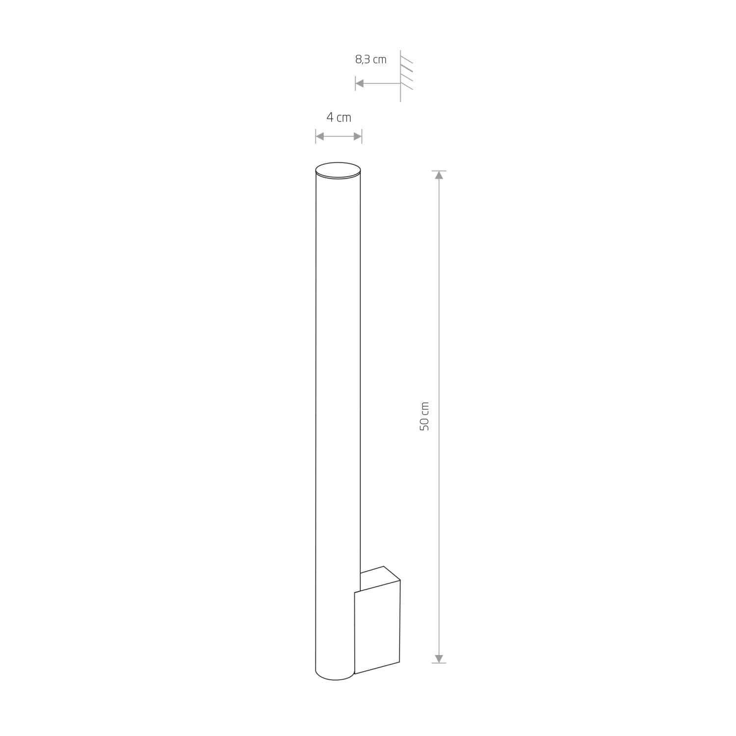 Licht-Erlebnisse LED Wandlampe Bad IP44 H: 50 cm blendarm neutralweiß 4000 K 700 lm Weiß Chrom Wandleuchte Badezimmer Spiegelleuchte