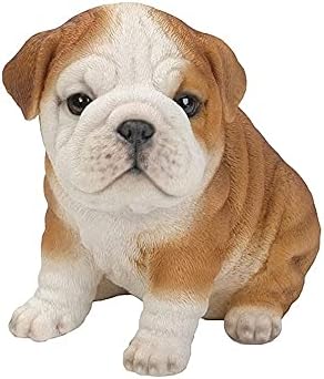 Hi-Line Sitting Bulldog Puppy Figurine,Brown/White, 6.5" image 2