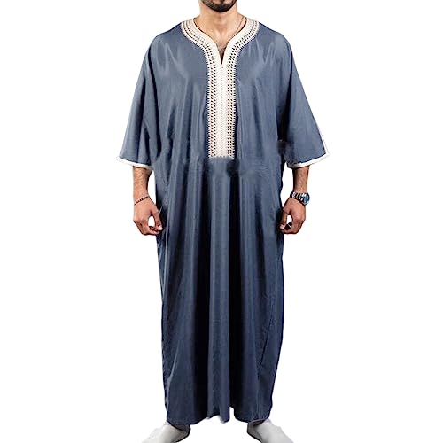 Roupão masculino do Oriente Médio Jubba Thobe Thobe Roupas de Patchwork Arábia Saudita Thobe Jubba M