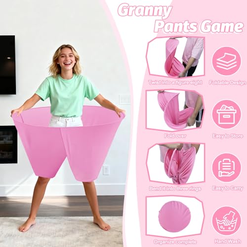 Image of Granny Pants Outdoor Game with 8 Bouncy Balls and 1 Air Pump (Random Colors), 2PCS Granny Pants Game Baby Shower Funny Party Game for Adults & Family, Giant Pants Catch Granny Pants Yard Game