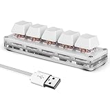 Ecarke 5 Keys Mini Macro Mechanical Keyboard Gaming Keypad with USB Data Cable for Windows Mac OSU HID Standard Keyboard（Upgrade Cherry Shaft ）