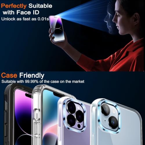 Image of Ferilinso Screen Protector for 14 Plus iPhone 14 Pro Max, Tempered Glass