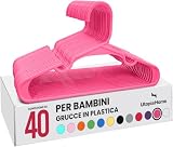 Utopia Home Grucce bambini Pack di 40 sottili salvaspazio, Rosa