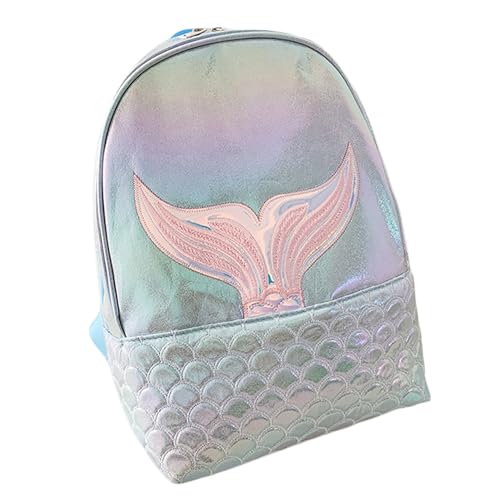 LSFYSZD Mochila de cola de sirena para niñas y niños, mochila escolar de 12.5 pulgadas, mochila escolar para jardín de infantes, azul, Talla única