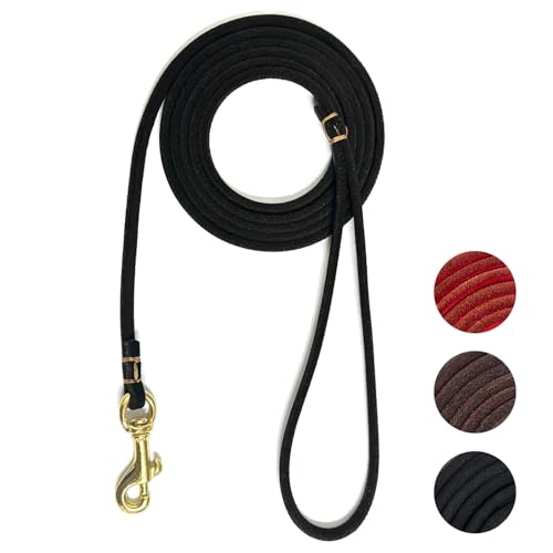 Guiding Star Correa de cuero para perro de 6 pies x 1/4 pulgadas, correas de cuero finas y ligeras para perros pequeños, correas de cuero para gatos pequeños, correas de entrenamiento de cuero genuino