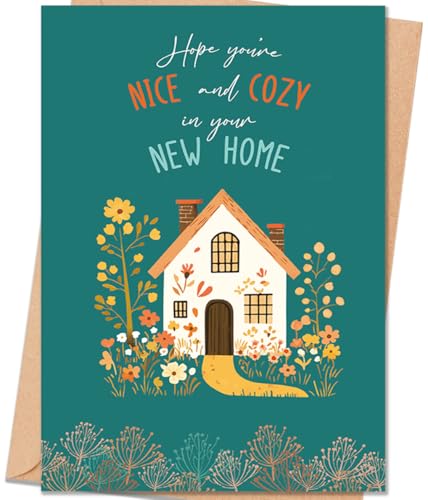 uugtcard New Home Greeting Card, Cozy Housewarming Card Gift for Women and Men, Congratulations Cards for New House