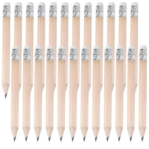 Lápices cortos TEHAUX 60 piezas HB con borrador miniatura 1