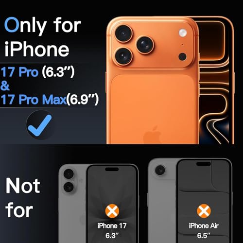 Image of Choiche Camera Lens Protector for iPhone 17 Pro 6.3-Inch and iPhone 17 Pro Max 6.9-Inch, 9H Tempered Glass Metal Individual Ring Cover, Easy Installation Tray, HD Clear, 1 Set,(Cosmic Orange)
