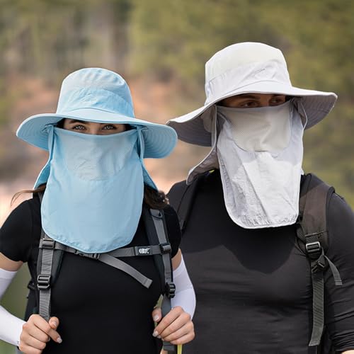 Image of Sun Hats for Men Women Fishing Hat UPF 50+ Breathable Wide Brim Summer UV Protection Hat