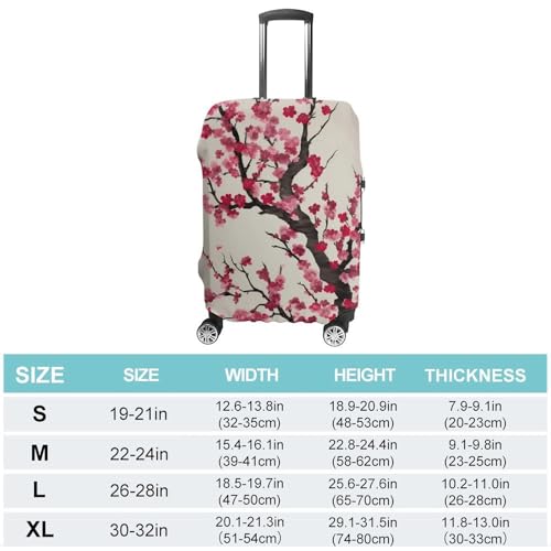 Blooming Cherry Tree Luggage Cover, Elastic Luggage Protector Fits 19-32in Suitcases, Washable & Anti-Scratch Suitcase Cover for Men Women XL2