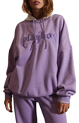 Playboy women's by pacsun layered hoodie - purple size …