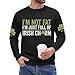 St. Patrick's Day Waffle Shirts for Men Long Sleeve Shamrock Flag Irish Tops Plus Size Holiday Pullover Muscle Tee（1-Black,3X-Large）