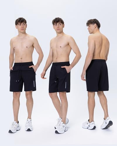 JWJ Mens Athletic Gym Workout Shorts Lightweight Quick Dry Running Basketball Shorts with Zipper Pockets2