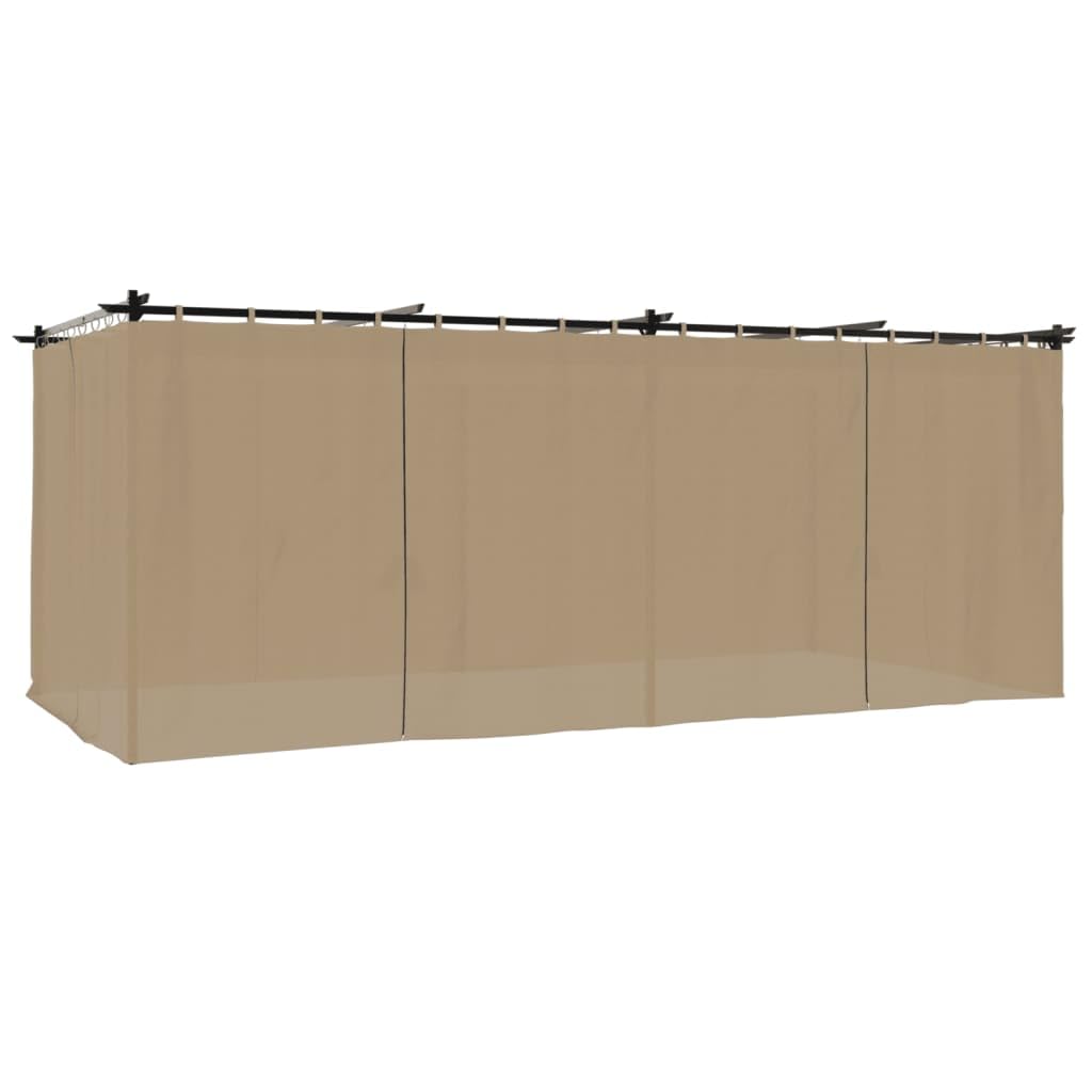 Altana z zasłonami 6x3 m stal Taupe