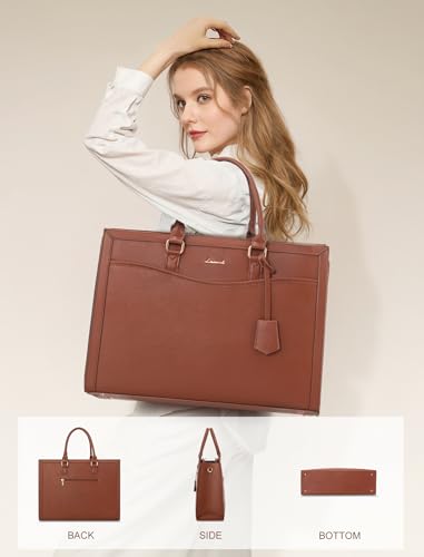 Image of LOVEVOOK Laptop Tote Bag for Women, Office Work Bag Briefcase fit for 15.6 inch Laptop, Large Capacity Teacher Bag Handbag