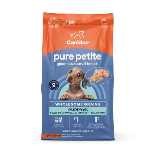 Canidae Pure Petite Premium Freeze-Dried Raw Coated Dry Puppy Food for Small Breed, Limited Ingredient Diet, Chicken Recipe with Wholesome Grains, 4 lb Bag