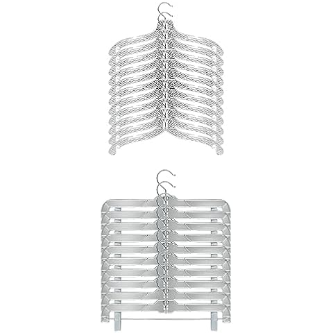 Perfecasa Crystal Clear Plastic Hanger Bundle, Top Hangers 20 Pack, Bottom Hangers 20 Pack Cover
