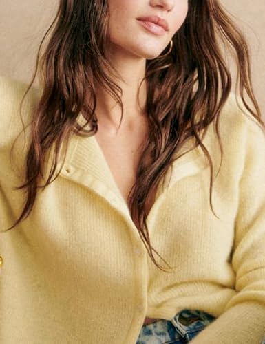 Lviefent Women Knit Cardigans Lightweight Casual Crew Neck Button Down Long Sleeve Sweater Jumper Layer Top3