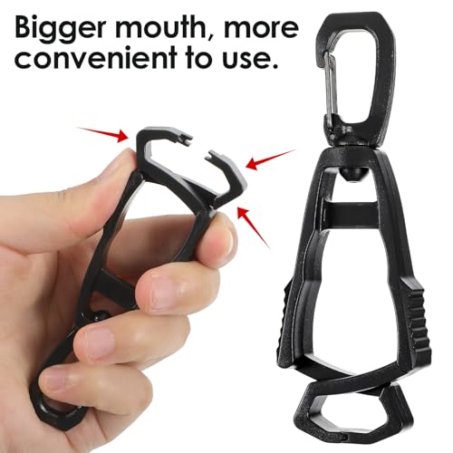 LIQWEI 5 Stück Handschuh Clips, 360° Drehbar Handschuhe Halter Grabber Halter Für Arbeitshandschuh Handschuhhalterung Multifunktionaler Anti-Verlust-Handschuhclip Arbeitshandschuh Clip (Schwarz)