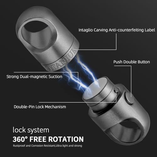 image for FEGVE Quick Release Keychain, Titanium Magnetic Keychain Pull Apart, M