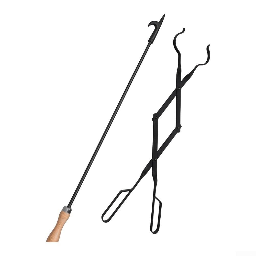 Juego Herramientas para chimenea Hierro para forjado Negro Juego
