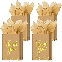 Tinlade 50 Pcs Thank You Gift Bags Bulk Paper Thank You Gift Bags Bulk Paper Wedding Handle Business Shopping Wedding Baby Shower Party Favors White Eucalyptus Leaf Sf1 - View #10