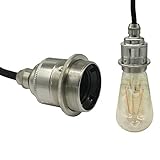 ★ INHALT: Eine Retro-Fassung, bestehend aus: 1x E27 Stein für 3G Kabel, 1x Edison Schraubgewinde-Hülse, 1x Metall Schraubring, 1x Gewindemantel, 1x Gewindedeckel, 1x Zugentlaster, 1x Schraubhülse