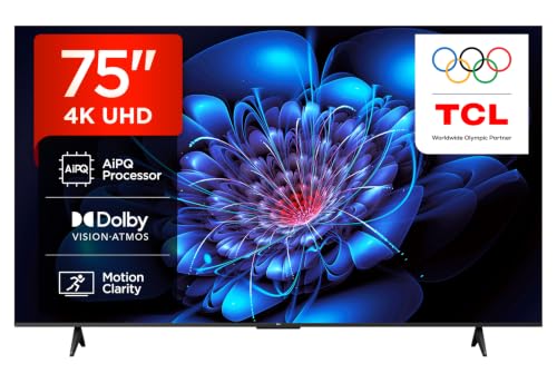 TCL 75P6K-UK 75 4K Ultra HD HDR TV Smart TV Powered by Google TV (Dolby Audio Voice Control compatible with Google assistant Chromecast built-in 2025 Model)