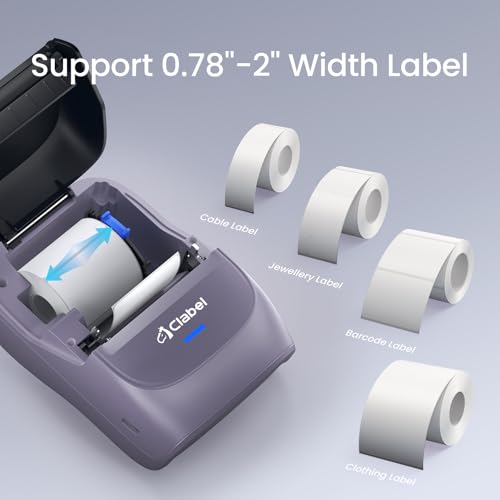 CLABEL Label Maker Machine with Tape: 221B Inkless Label Printer Handheld Barcode Printer Compatible with Phone & PC for Retail School Office Clothing — view 6