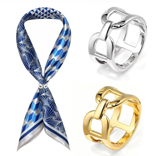 2 PCS Women Scarf Ring, Scarf rings Elegant Silk Scar f Clas