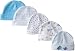 Spasilk Baby-Boys Newborn 5 Pack Cotton Hats, Blue Elephant, 0-6 Months