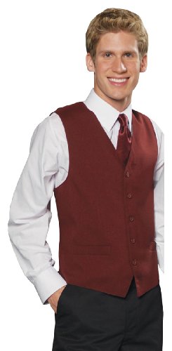 Edwards Garment Men's Textured Weave Fully Lined Economy Vest, Burgundy, Small