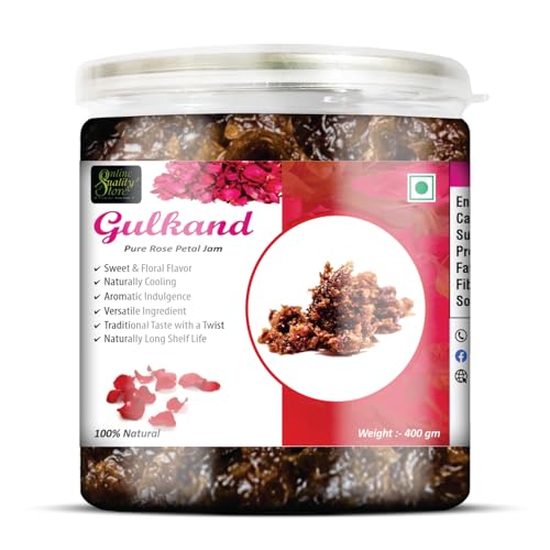 Image of Online Quality Store Natural Gulkand (Rose Petal Jam), 400g | Sun-Cooked Damask Rose Petals & Rock Sugar | Pure Gulkand for Paan