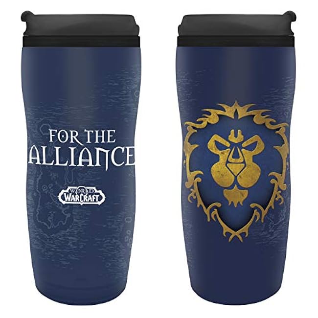 ABYstyle World Of Warcraft Alliance Travel Mug Holds 355ml Video Games Action Home Office Drinkware Accessorie Merch Gift