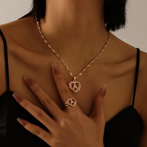Qitian Initial Heart Necklace for Women Heart Gold Letter A-Z Name Alphabet Pendant Necklace for women Gift2