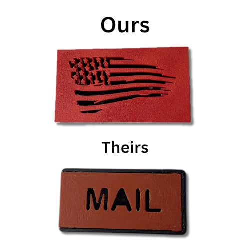 Kill3rFruit Tattered Flag Design Mailbox Flag for Stone or Brick Encased Mailboxes, Replacement Red Flag Kit, Outgoing Mail Flag, Universal 4.02in x 2.27in - Thumbnail 5