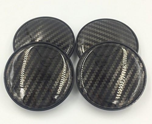 Juego de 4 tapacubos universales de aleación de carbono plateado para coche, sin logotipo, 68 mm, revestimiento de plástico