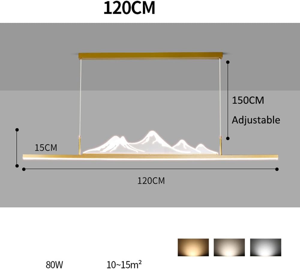 MXCERH Long Linear LED Pendant Light Kitchen Island Dimming Strip Chandelier for Dining Table Wood Color Minimalism Slender Tube Hanging Lighting Living Room Bedroom Bar CAF