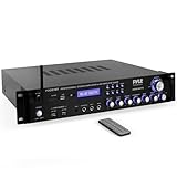 PYLE Multi Channel Bluetooth Preamplifier Receiver - 2000 Watt Audio Home Speaker Sound Stereo Receiver W/ Radio, USB, Headphone, Aux, RCA, Dual Microphone W/ Echo, Led, Wireless Streaming - P2001BT