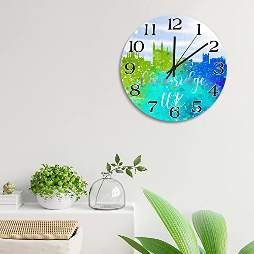 Horloge murale Cambridge silhouette design arc-en-ciel chic - 5