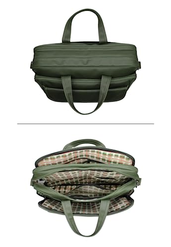 Lenna's Bolsa Pasta Maleta de Mão com Estilo Executivo Masculino Feminino Para Notebook Verde